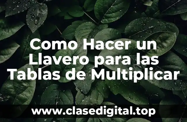 Como Hacer un Llavero para las Tablas de Multiplicar