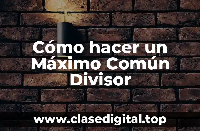 Cómo hacer un Máximo Común Divisor