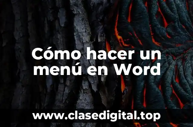 Cómo hacer un menú en Word