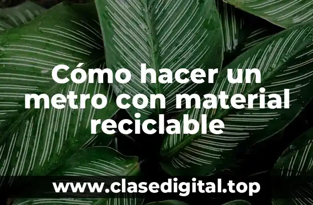 Cómo hacer un metro con material reciclable