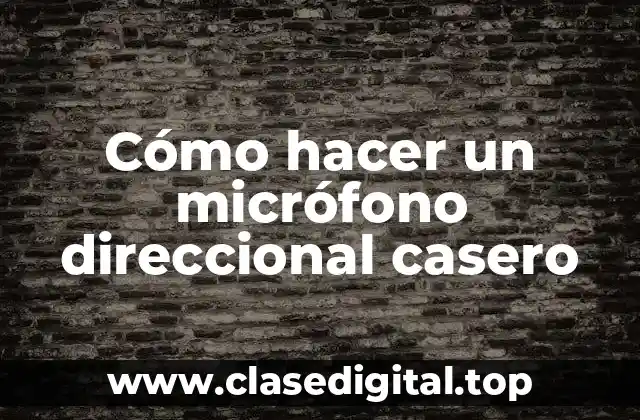 Cómo hacer un micrófono direccional casero
