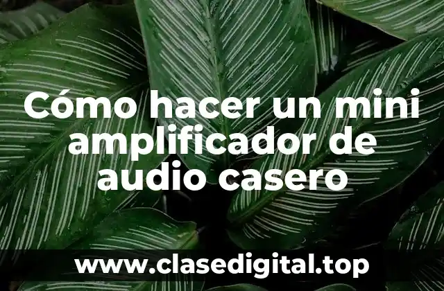 Cómo hacer un mini amplificador de audio casero