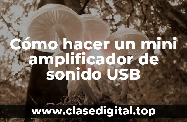 Cómo hacer un mini amplificador de sonido USB