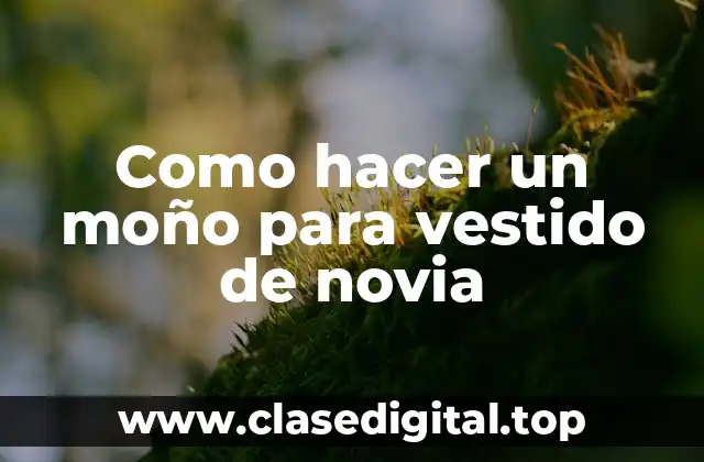 ¿Qué es un moño para vestido de novia y para qué sirve?