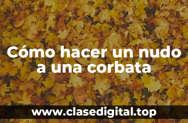 Cómo hacer un nudo a una corbata