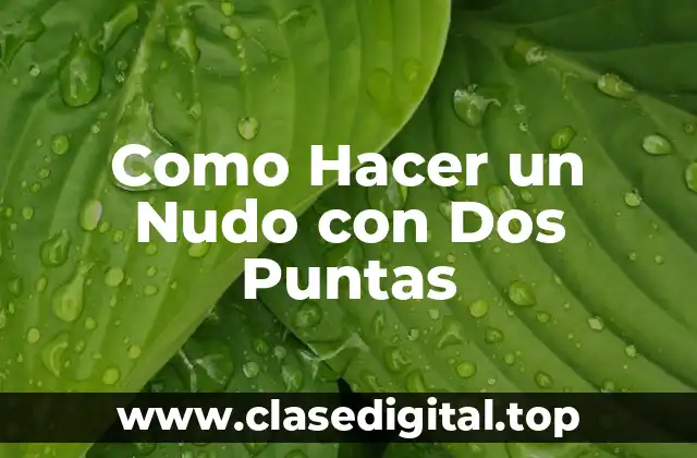 Como Hacer un Nudo con Dos Puntas