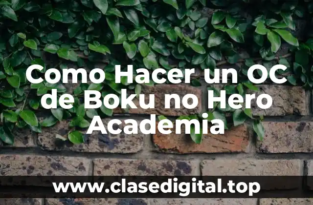 Como Hacer un OC de Boku no Hero Academia