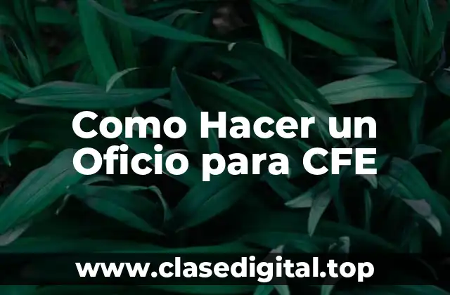 ¿Qué es un Oficio para CFE?