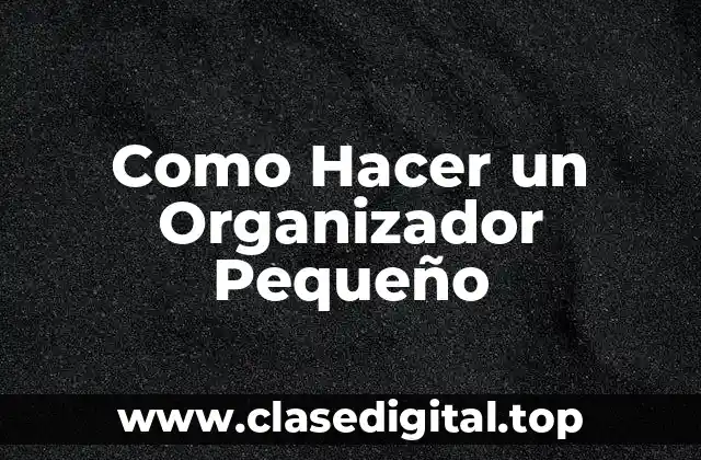 Como Hacer un Organizador Pequeño