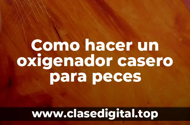 Como hacer un oxigenador casero para peces