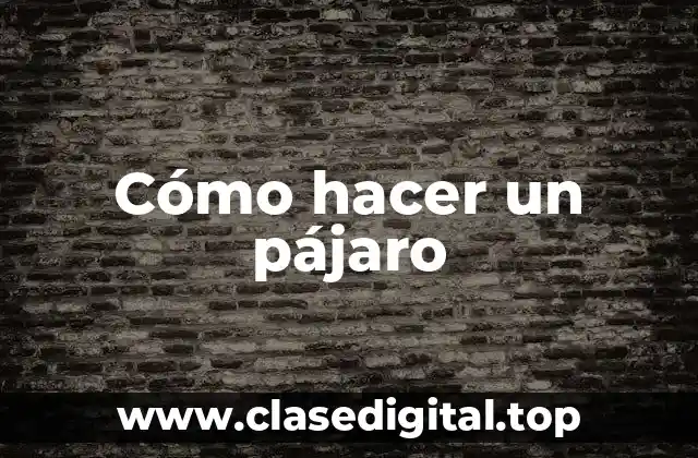 Cómo hacer un pájaro