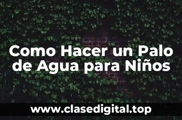 ¿Qué es un Palo de Agua para Niños?