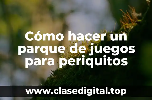Cómo hacer un parque de juegos para periquitos
