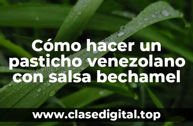 Cómo hacer un pasticho venezolano con salsa bechamel