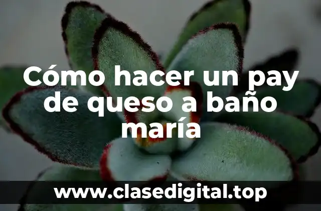Cómo hacer un pay de queso a baño maría