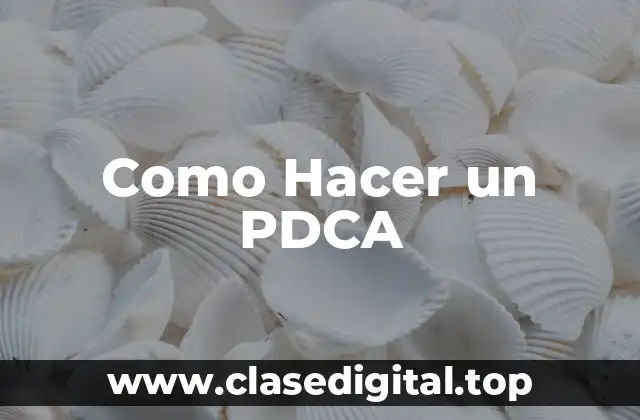 Como Hacer un PDCA