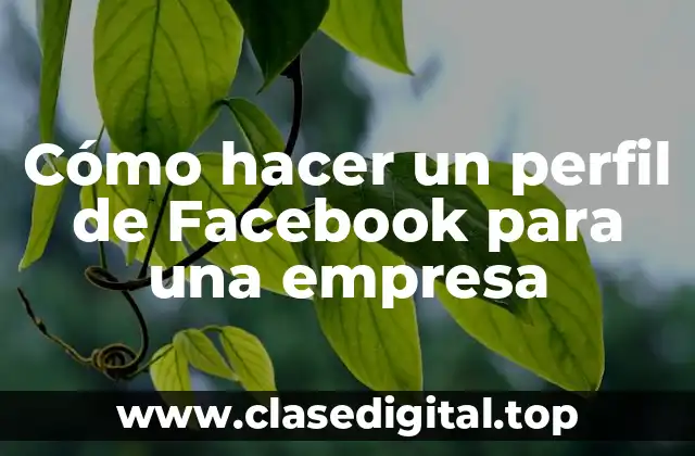 Cómo hacer un perfil de Facebook para una empresa