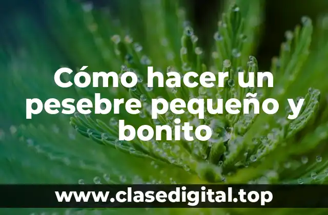 Cómo hacer un pesebre pequeño y bonito