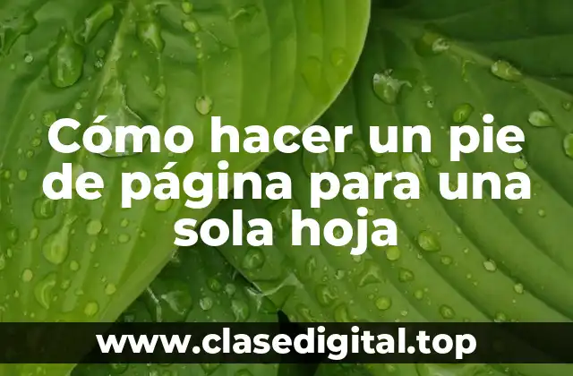 Cómo hacer un pie de página para una sola hoja