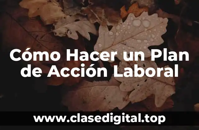 Cómo Hacer un Plan de Acción Laboral