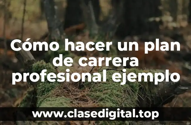 Cómo hacer un plan de carrera profesional ejemplo