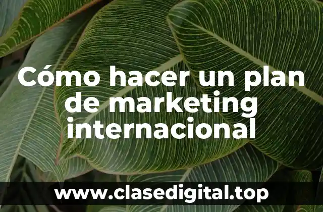 Cómo hacer un plan de marketing internacional