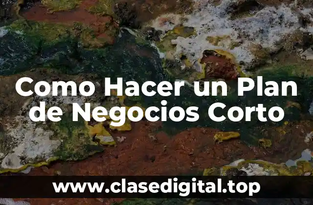 Como Hacer un Plan de Negocios Corto