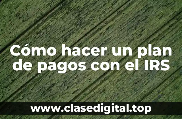 ¿Qué es un plan de pagos con el IRS?