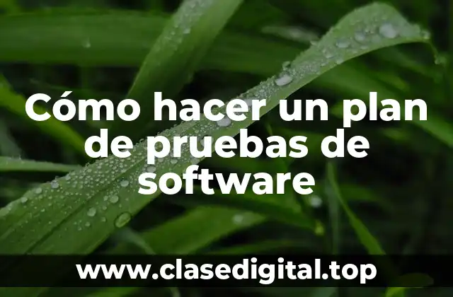 Cómo hacer un plan de pruebas de software