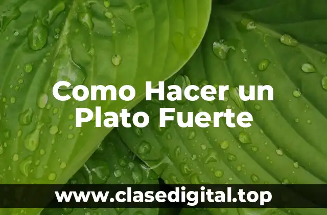 Como Hacer un Plato Fuerte
