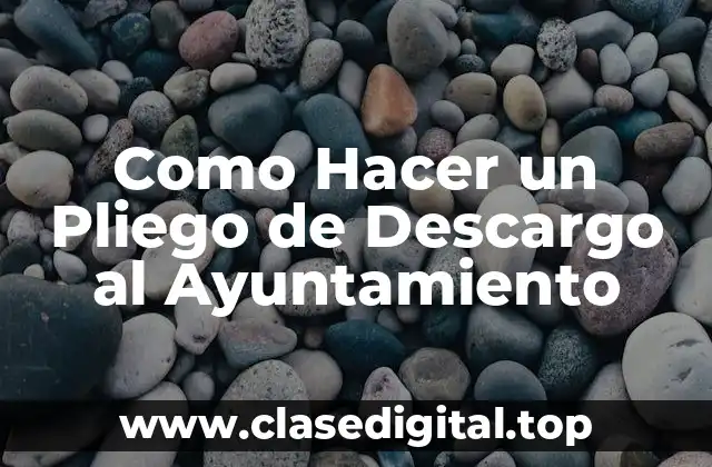 Como Hacer un Pliego de Descargo al Ayuntamiento