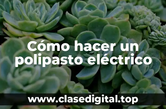 Cómo hacer un polipasto eléctrico
