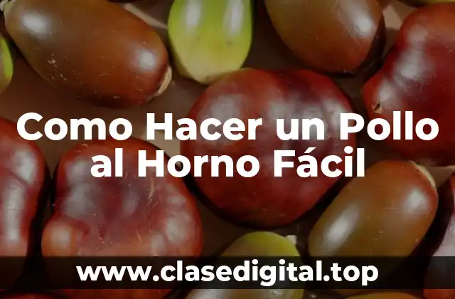 Como Hacer un Pollo al Horno Fácil