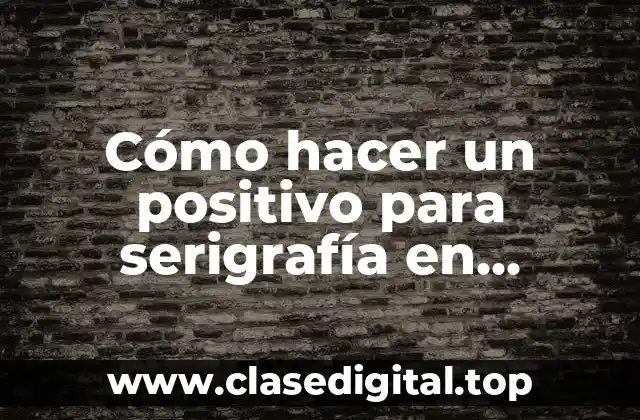 Cómo hacer un positivo para serigrafía en Illustrator