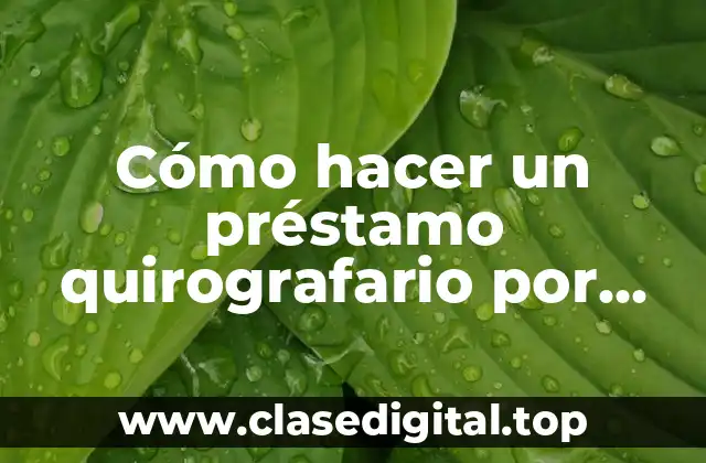 ¿Qué es un préstamo quirografario y cómo funciona en línea?