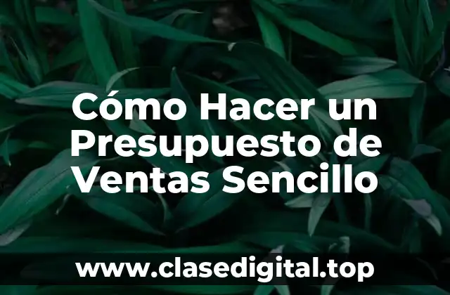 Cómo Hacer un Presupuesto de Ventas Sencillo
