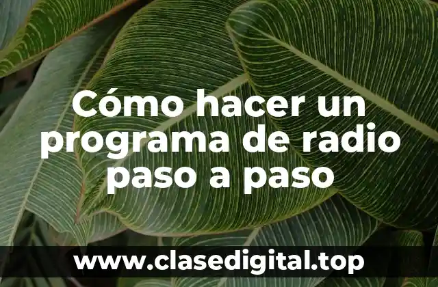 Cómo hacer un programa de radio paso a paso