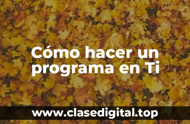 Cómo hacer un programa en Ti