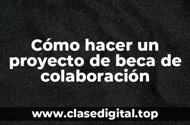 Cómo hacer un proyecto de beca de colaboración