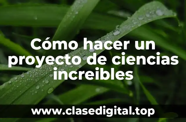 Cómo hacer un proyecto de ciencias increibles