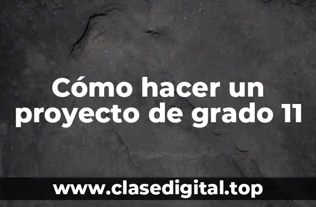 Cómo hacer un proyecto de grado 11