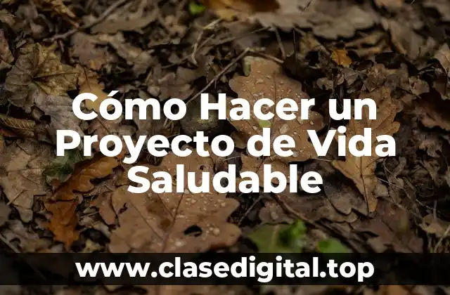 Cómo Hacer un Proyecto de Vida Saludable