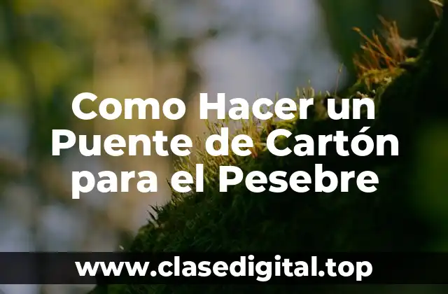 ¿Qué es un Puente de Cartón para el Pesebre?