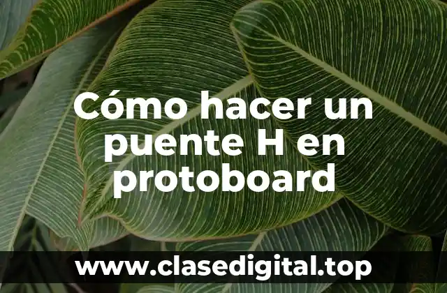Cómo hacer un puente H en protoboard