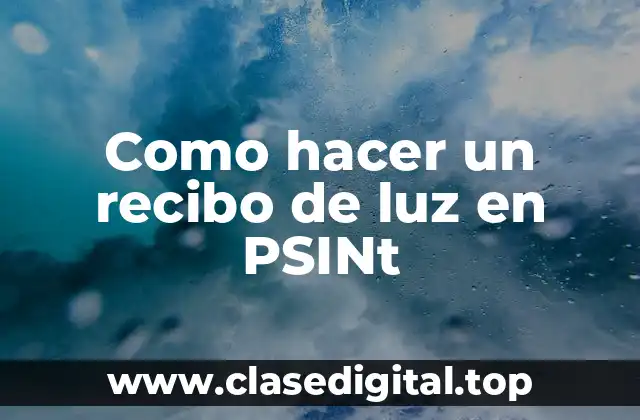 Como hacer un recibo de luz en PSINt