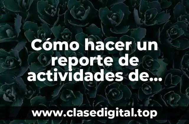 Cómo hacer un reporte de actividades de prácticas profesionales