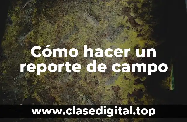 Cómo hacer un reporte de campo