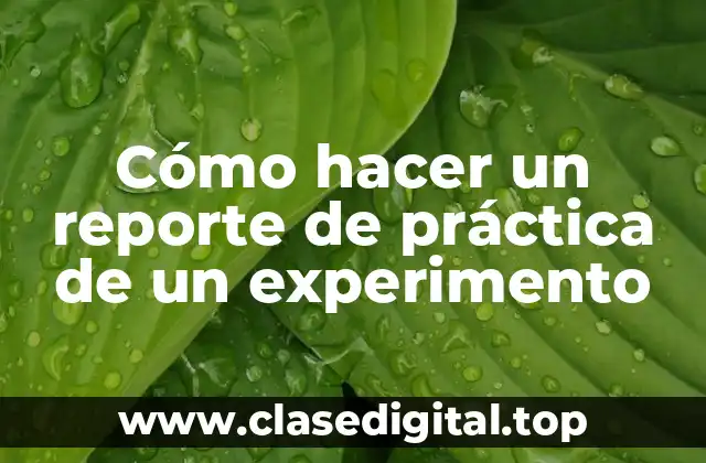 Cómo hacer un reporte de práctica de un experimento