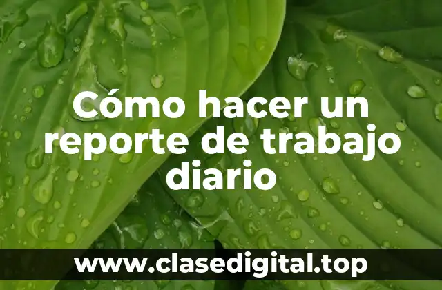 Cómo hacer un reporte de trabajo diario