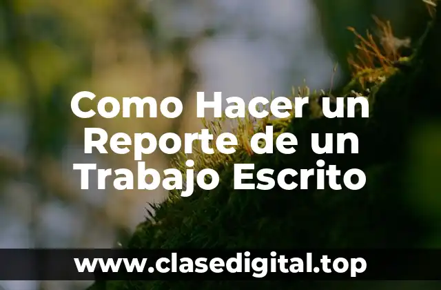 Ejemplos de Reportes de Trabajos Escritos